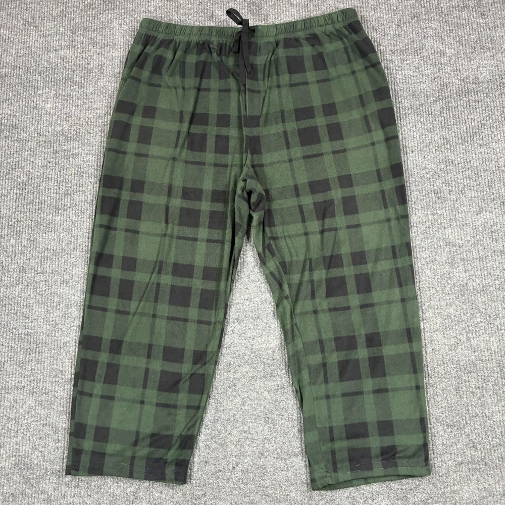 The Foundry Supply Co Green Plaid Pajama Pants Mens Size 3XLT Tall Fleece Lounge